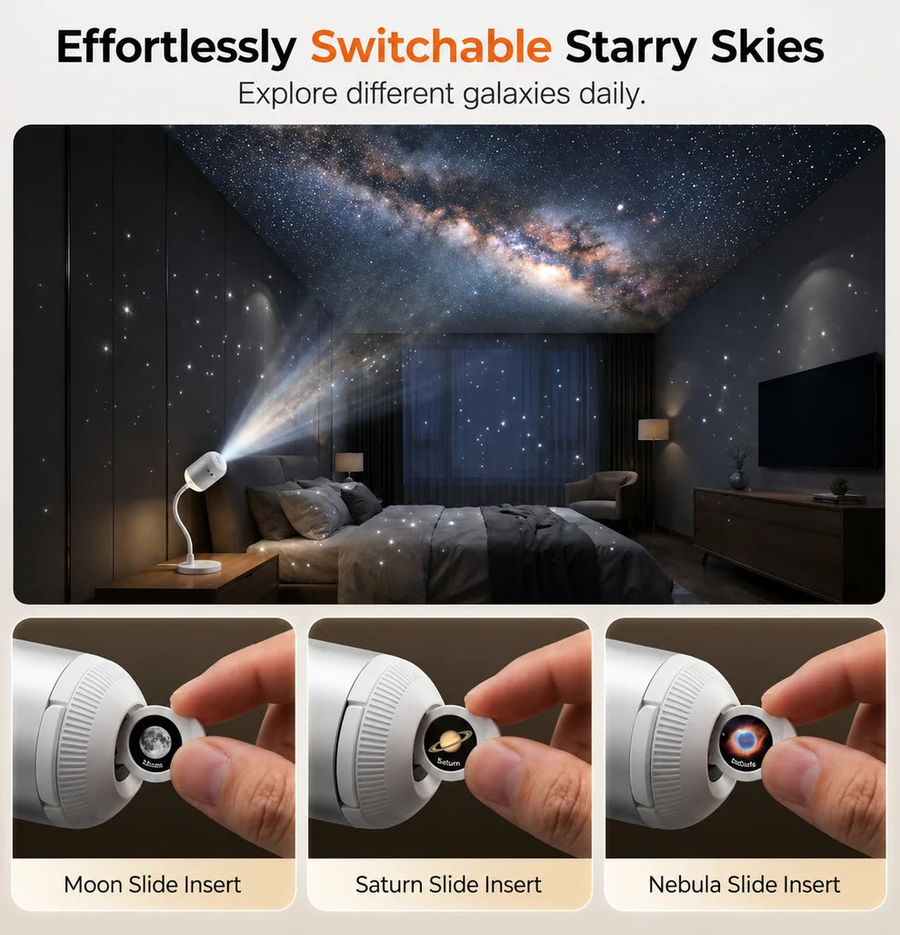 GalaxyGlow Projector – Magical Starry Sky Night Light for Bedroom Decor | BUY 1 GET 1 FREE