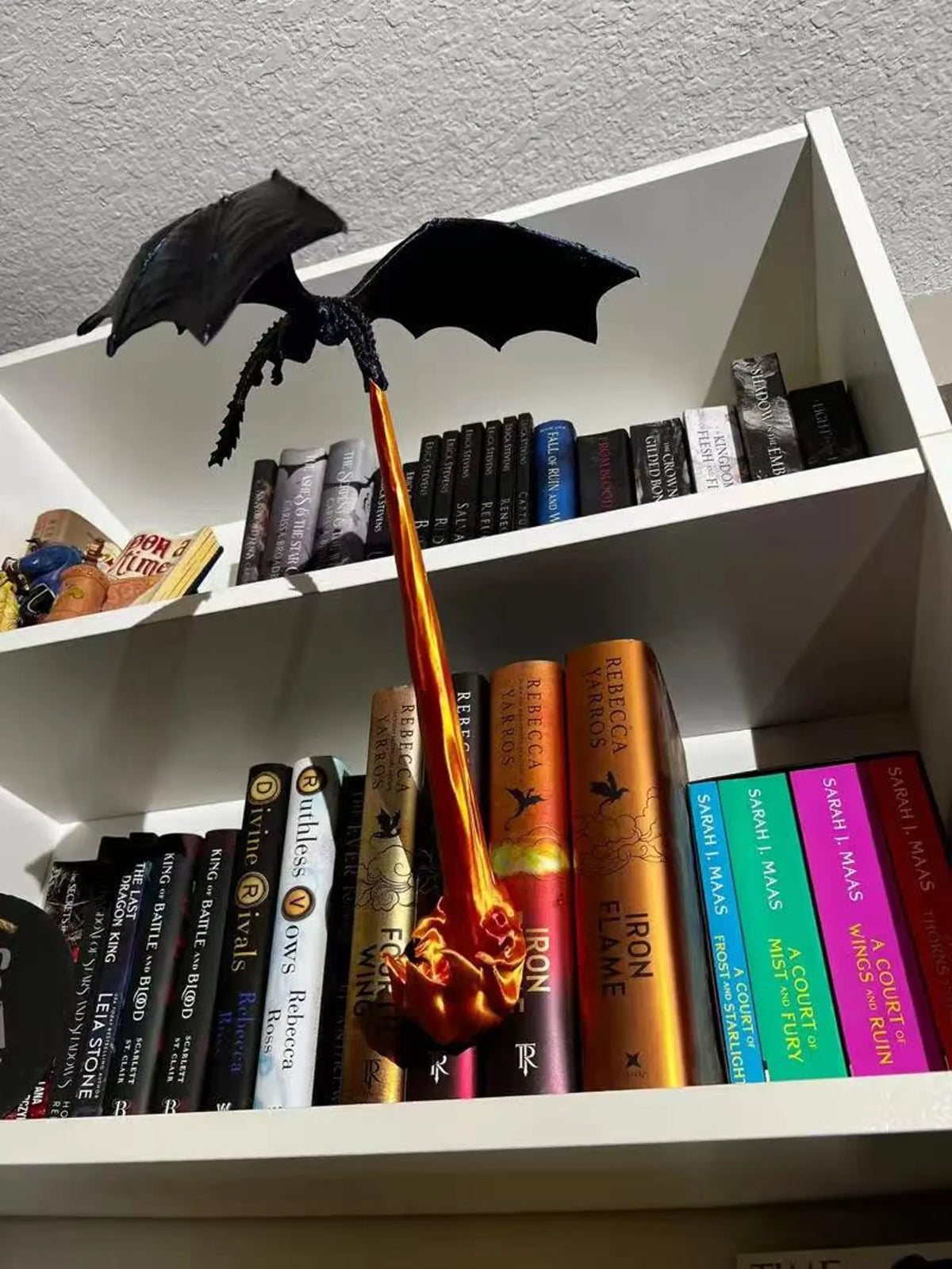 DragonFlame 3D – Fire-Breathing Dragon LED Bookshelf Decor | Buy 1 Get 1 Free